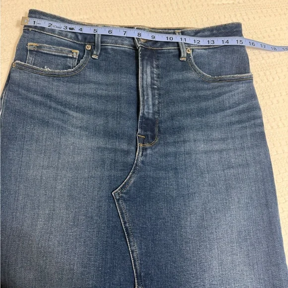 Good American Blue Denim Midi Skirt - Picture 3 of 10